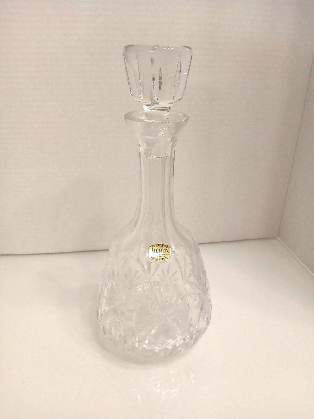 Vintage Atlantis Full Lead Crystal Decanter Hand Blown & Cut For Block Portugal